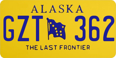 AK license plate GZT362