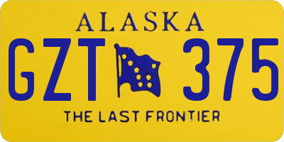 AK license plate GZT375