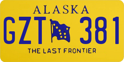 AK license plate GZT381