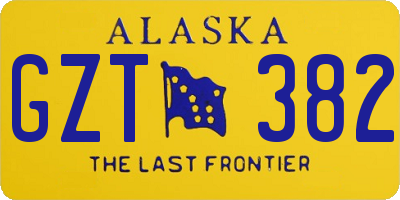 AK license plate GZT382