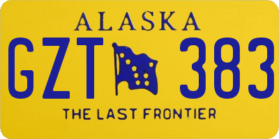 AK license plate GZT383