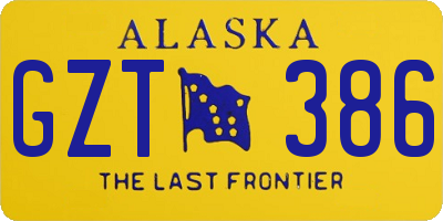 AK license plate GZT386