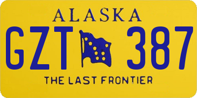 AK license plate GZT387