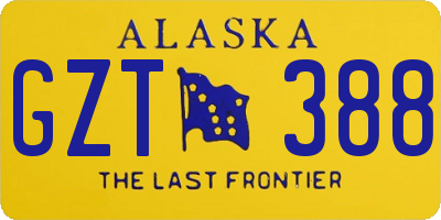 AK license plate GZT388