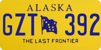 AK license plate GZT392