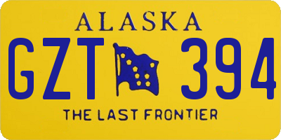 AK license plate GZT394