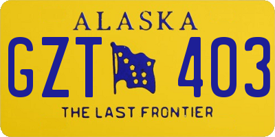 AK license plate GZT403