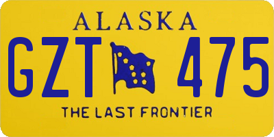 AK license plate GZT475