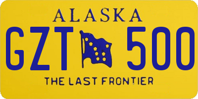 AK license plate GZT500