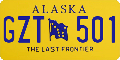 AK license plate GZT501