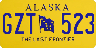 AK license plate GZT523