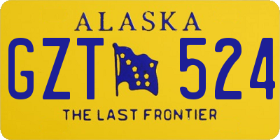 AK license plate GZT524