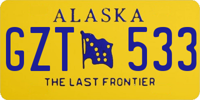 AK license plate GZT533