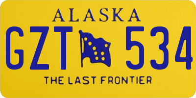 AK license plate GZT534