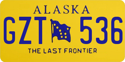 AK license plate GZT536