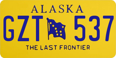 AK license plate GZT537