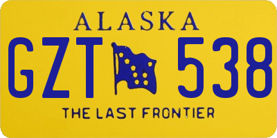 AK license plate GZT538