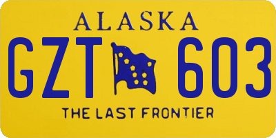 AK license plate GZT603