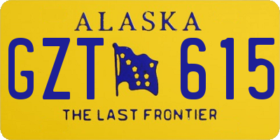 AK license plate GZT615