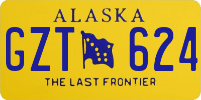 AK license plate GZT624