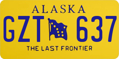 AK license plate GZT637