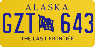 AK license plate GZT643