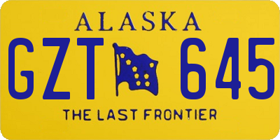 AK license plate GZT645