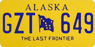 AK license plate GZT649