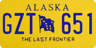 AK license plate GZT651