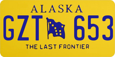 AK license plate GZT653