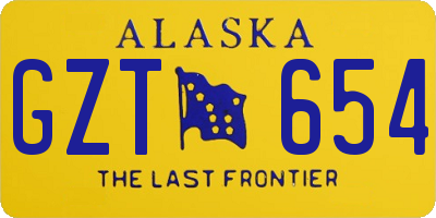 AK license plate GZT654