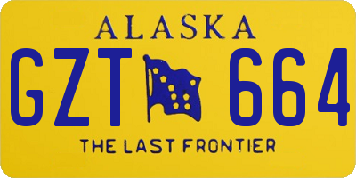 AK license plate GZT664