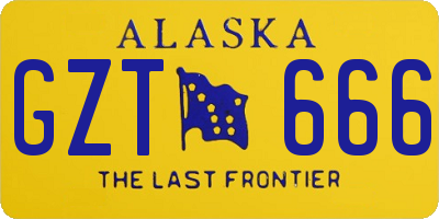 AK license plate GZT666