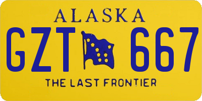 AK license plate GZT667