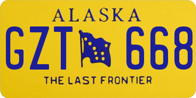 AK license plate GZT668