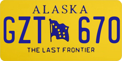 AK license plate GZT670