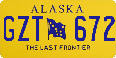 AK license plate GZT672