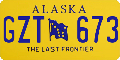 AK license plate GZT673