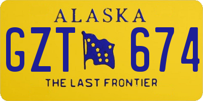 AK license plate GZT674