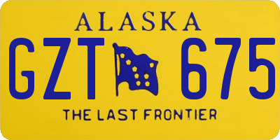 AK license plate GZT675