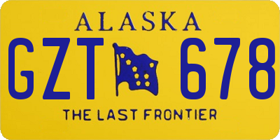 AK license plate GZT678