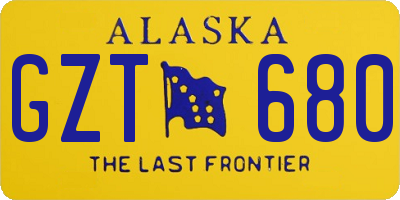 AK license plate GZT680