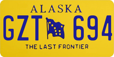 AK license plate GZT694