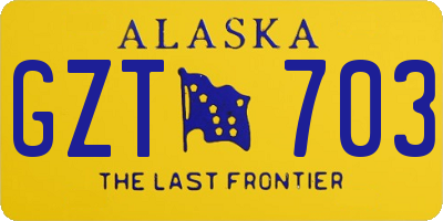 AK license plate GZT703