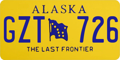 AK license plate GZT726