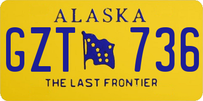 AK license plate GZT736