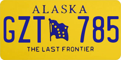 AK license plate GZT785