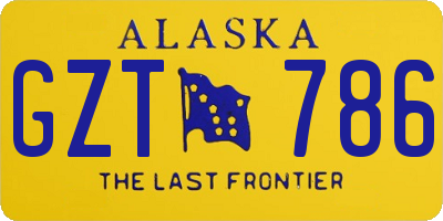 AK license plate GZT786