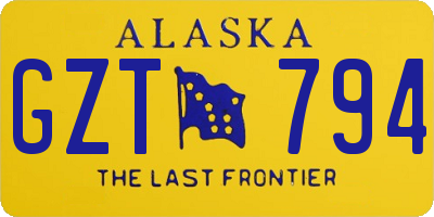 AK license plate GZT794