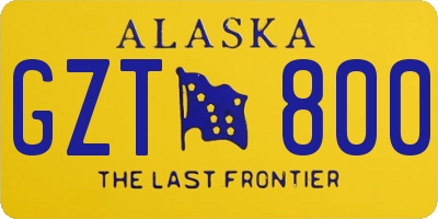 AK license plate GZT800